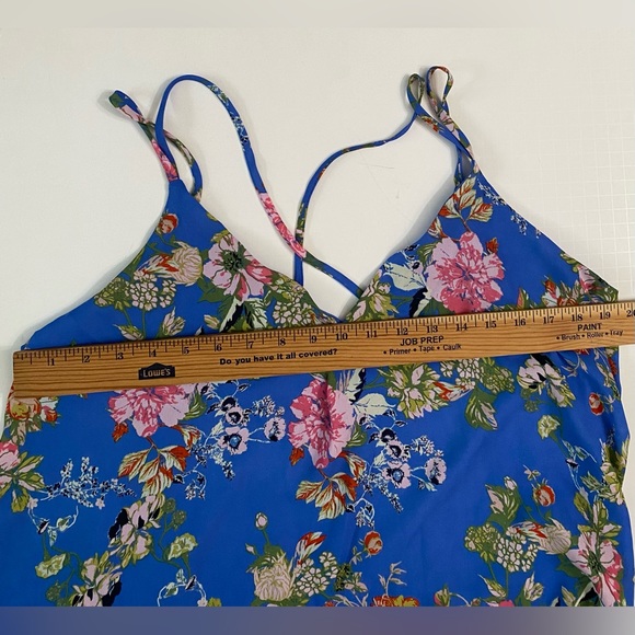 Xhilaration Blue Floral periwinkle Print Strappy Back Shift Summer Dress women’s - Picture 2 of 10